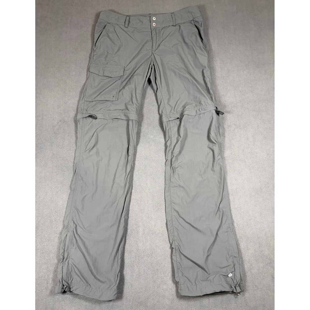 Columbia Convertible Pants Womens 10 Long Gray Omni-Shade Hiking Outdoor Cargo
